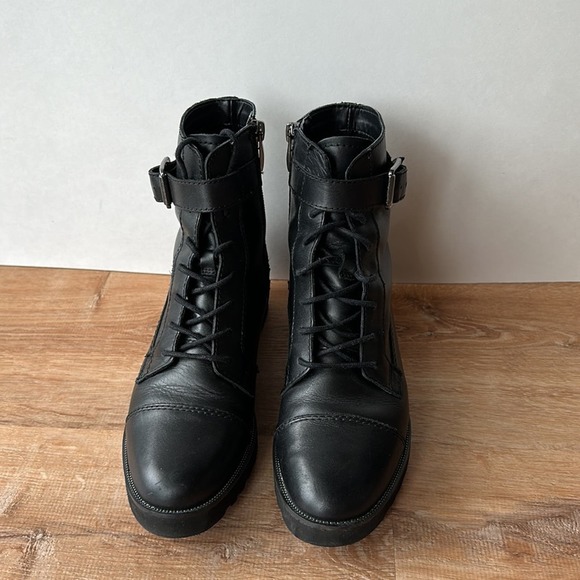 Franco Sarto Black Combat Boots - Picture 2 of 4